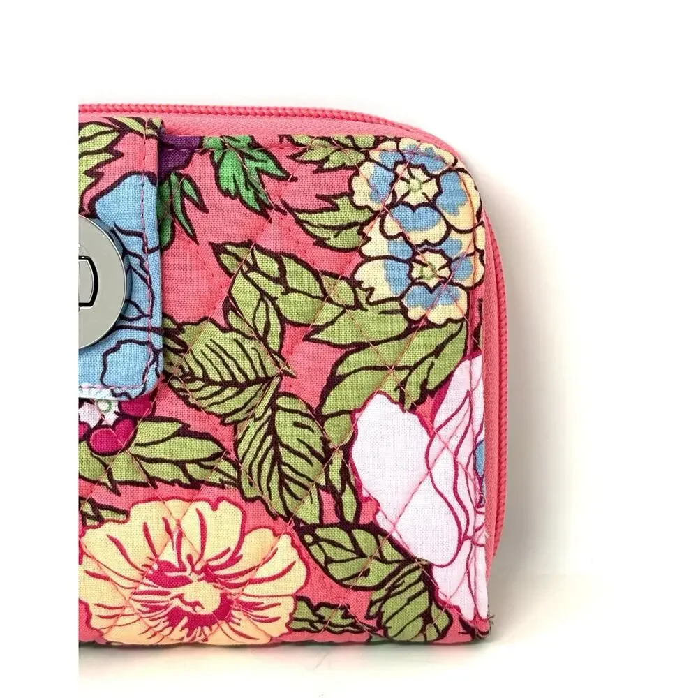 Vera Bradley Vibrant Gardenias Essential Turnlock Wallet Large EXACT NWT Floral - Picture 8 of 12